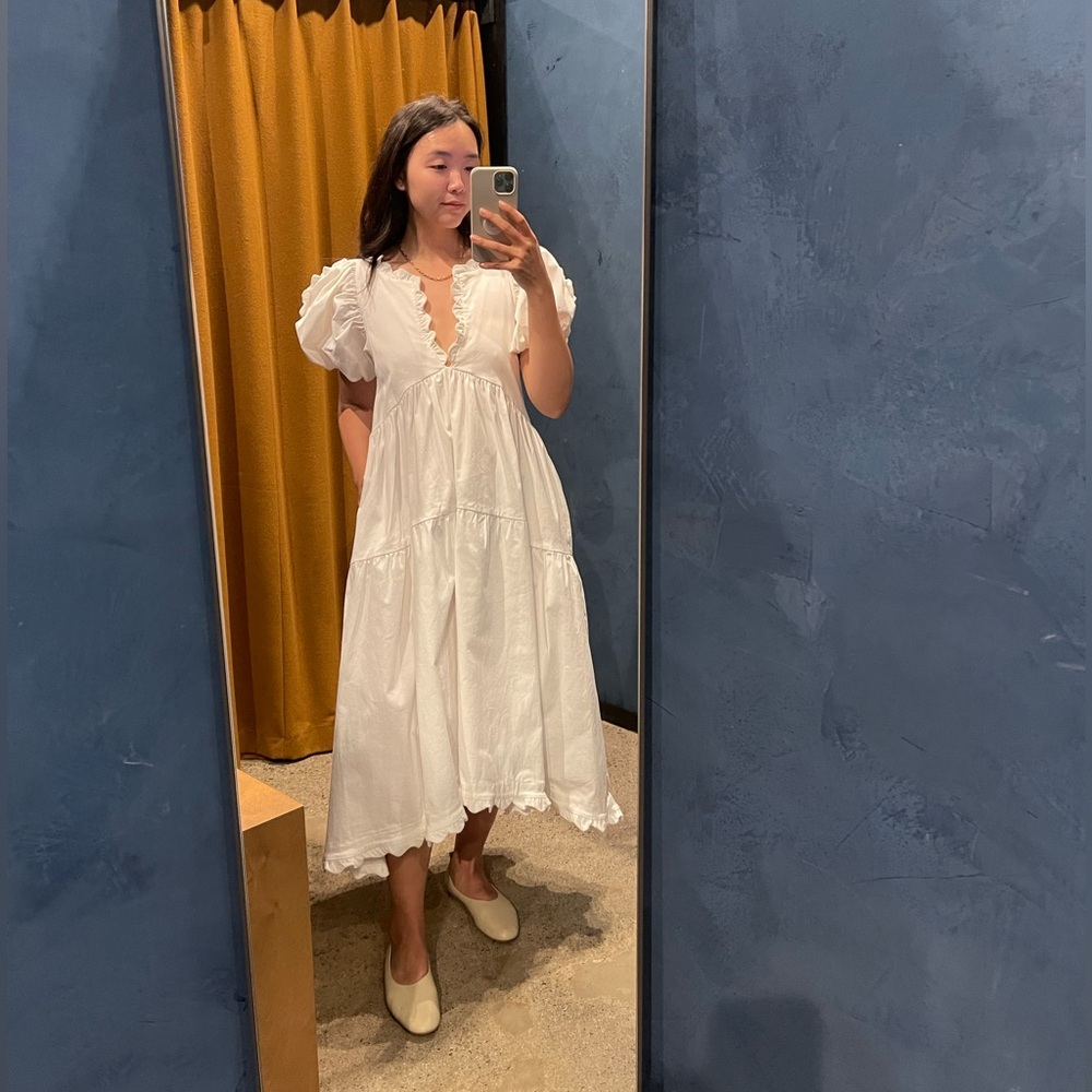 Kika Vargas white midi dress